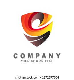 Shield logo with letter s + 3d letter s icon template