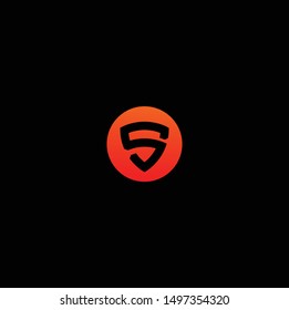 shield logo letter S, vector template