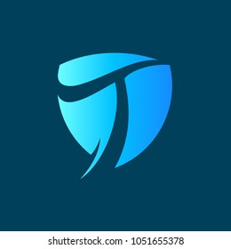 Shield Logo With Letter t