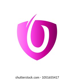 Shield Logo With Letter u