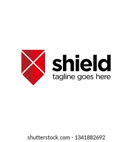 shield logo with letter X concept design vector template illustration. security, website, Internet symbol icon 