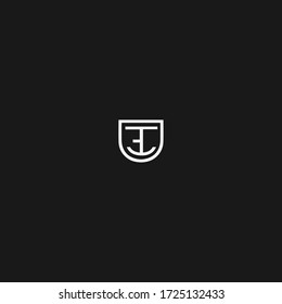 Shield logo with letters EC logo icon vector