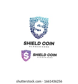 Shield logo, money logo design concept -vector, Simple Money Shield logo template.
