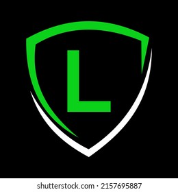 Shield Logo On Letter L Vector, Privacy icon Safe and Protection Logotype Sign Template
