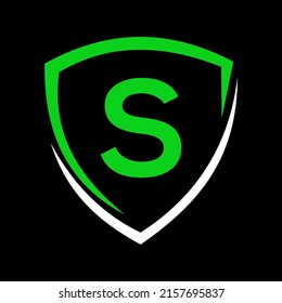 Shield Logo On Letter S Vector, Privacy icon Safe and Protection Logotype Sign Template