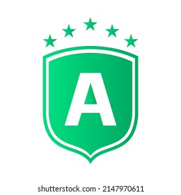 Logo Escudo En El Vector De La Letra A. Letra A Shield Security Logo Protection Símbolo de diseño de señalización vectorial