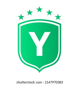Logo Escudo En El Vector De Letra Y. Letra Y Shield Security Logotipo Protección Símbolo Diseño de letrero de vector