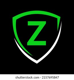 Shield Logo On Letter Z Vector, Privacy icon Safe and Protection Logotype Sign Template