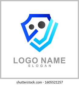 Shield logo with people, Charity icon, Security logo, 