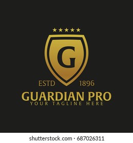 Shield logo. Protection company. Security Guardian Vector illustration