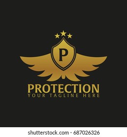 Shield logo. Protection company. Security Guardian Vector illustration