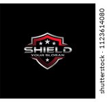 shield logo red vector icon