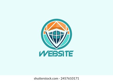 A shield logo to represent a secure site, suitable for a company engaged in the web designer sector with guaranteed security from hackers.