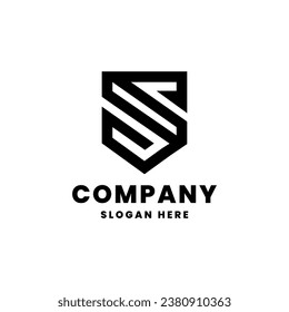 Shield Logo S with Monogram Shape Design Concept for Secure Safe Secret Strong Label Emblem Badge logo design vector