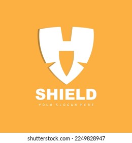 Shield Logo, Safe And Strong Security Vector, Design, Protection Simple Style, Template Brand Icon