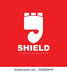 Shield Logo, Safe And Strong Security Vector, Design, Protection Simple Style, Template Brand Icon
