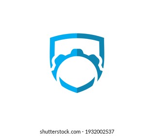 Shield logo secure hear vector 