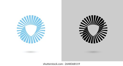 escudo logotipo ícone de segurança abstrato azul símbolo de negócios de proteção seguro segurança confiabilidade vetor elemento de design