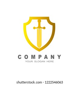 shield logo, security icon, sword and shield, army icon, symbol of war equipment,