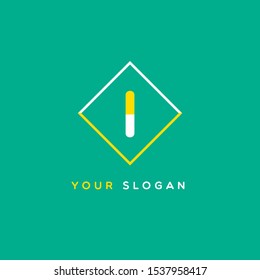 I shield logo semi bold letter design