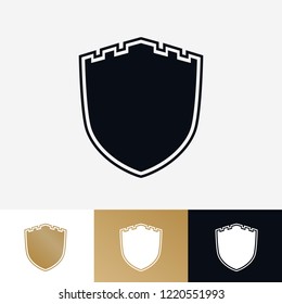 Shield logo set isolated on background for guard emblem, protection logotype, safe and security logo your business. Vector 10 eps
