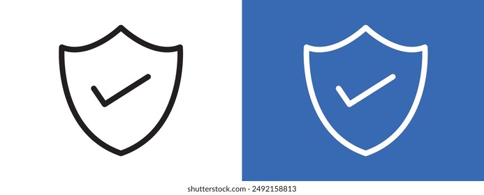 Shield logo sign set vector outline