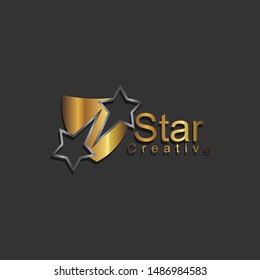 Shield logo with star concept logo vector design