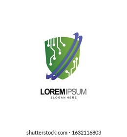 shield logo and technology concept design