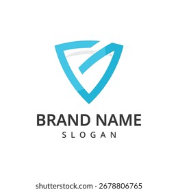 Logotipo del escudo con el símbolo de la Tecnología para el logotipo de la seguridad cibernética