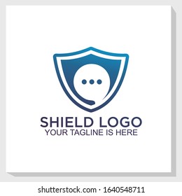shield logo template design vector, security logo design inspiration