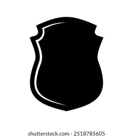 Shield logo template flat illustration, shielding icon in black and white color, security and protector symbol isolated on white background