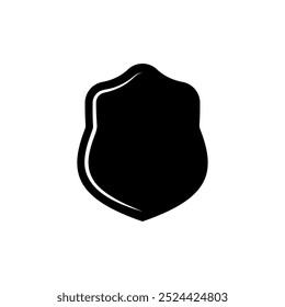 Shield logo template flat illustration, shielding icon in black and white color, security and protector symbol isolated on white background