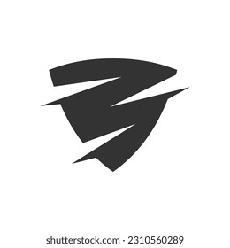 plantilla de logotipo de escudo. Identidad de la marca Ilustración de iconos. Ilustración aislada y plana. Gráfico vectorial