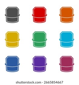Ícone de modelo de logotipo de escudo isolado no fundo branco. Definir ícones coloridos
