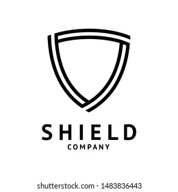 shield logo template ready for use, shielding icon in black and white color, security and protector symbol