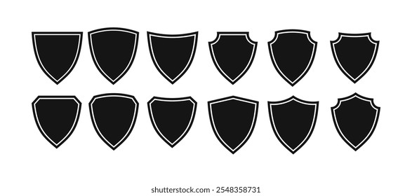 Plantilla del logotipo del escudo para el equipo deportivo u otro. Ilustración vectorial.