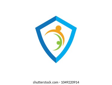 Shield logo template vector icon illustration design