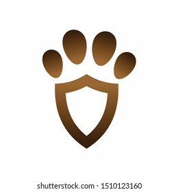 shield logo that formed animal's foot