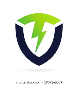 shield logo with thunder symbol