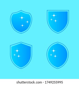Shield logo with various styles, defense icons. vector illustration