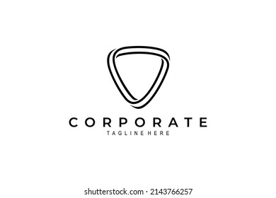 Shield logo vector icon template with simple line style