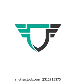 Shield logo and wing design combination, simple logos