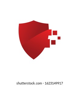 Shield logo,Digital Shield Tech Logo Design Template - vector.