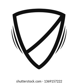 Shield logotype. Shield icon. Black and white emblem.