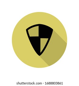 shield long shadow icon. Simple glyph, flat vector of web icons for ui and ux, website or mobile application