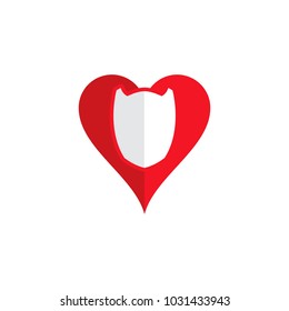 Shield Love Logo Icon Design