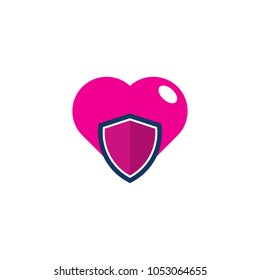 Shield Love Logo Icon Design