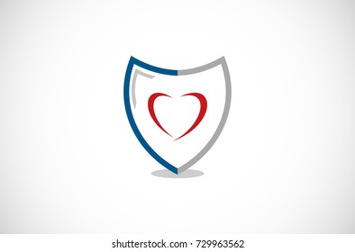 shield love logo vector