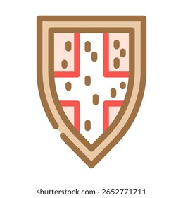 shield luxury medieval heraldry color icon vector. shield luxury medieval heraldry sign. isolated symbol illustration