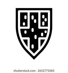 shield luxury medieval heraldry glyph icon vector. shield luxury medieval heraldry sign. isolated symbol illustration
